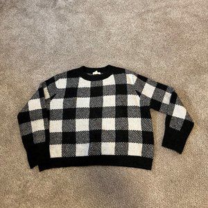 H&M black and white check sweater